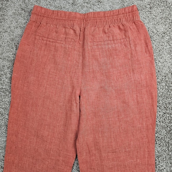 NWT Athleta Retreat 100% Linen Jogger Pants Womens 6 Tall Beachy Persimmon Coral - Picture 5 of 9